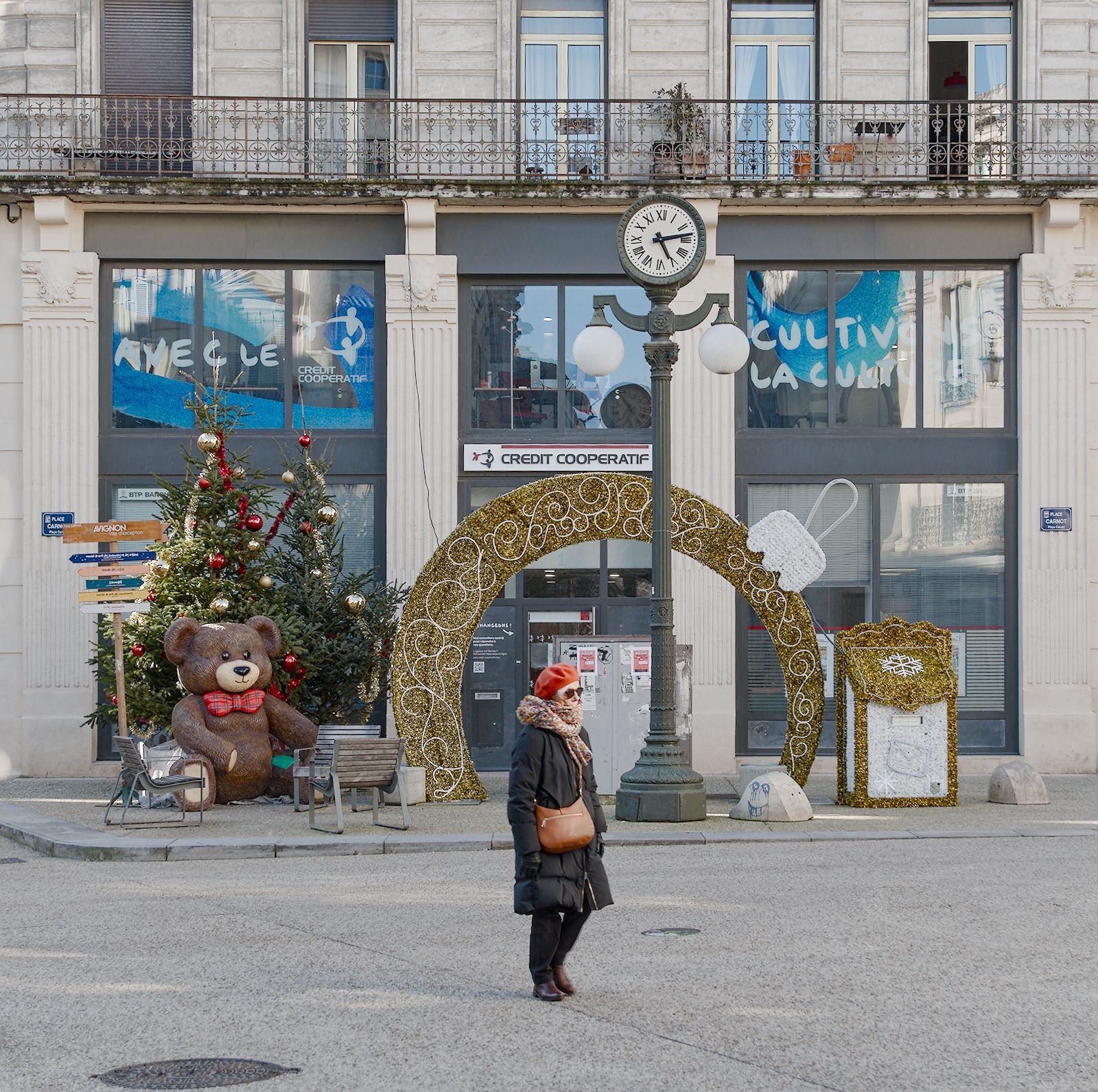 Avignon. Place Carnot en hiver